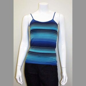 Super Stretchy Blue Striped Tank Top - Medium